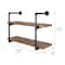 Honey Can Do Black 2-Tier Industrial Wall Shelf
